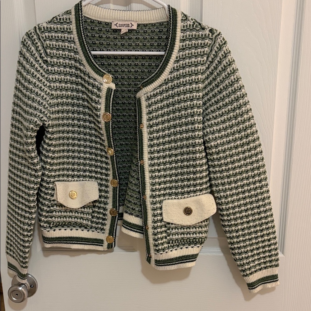 Nanette Lepore size small Knit Cardigan with Gold Button